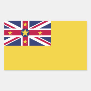 Niue Flag Rechteckiger Aufkleber