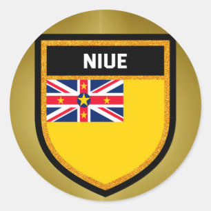 Niue Flag Runder Aufkleber