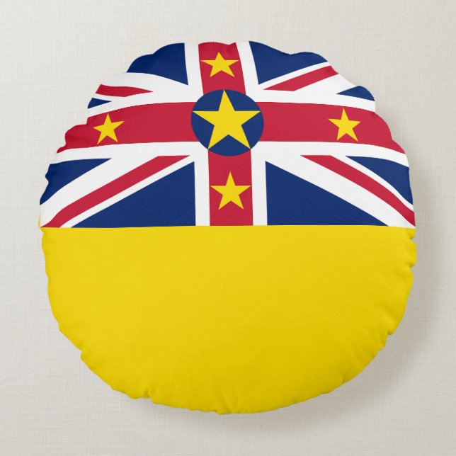 Niue Flag Rundes Kissen (Vorderseite)