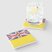 Niue Flag Steinuntersetzer (Seitenansicht)