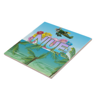 Niue Südpazifik Reiseplakat Fliese