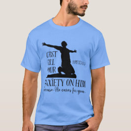 NIV 1 Peter 5:7 Die ganze Angst um Ihn Bibel T-Shirt