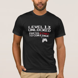 NIVEAU 13 entriegelte VIDEOspiel-13. Geburtstags-T T-Shirt