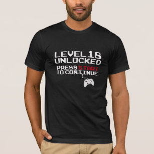 NIVEAU 18 entriegelte Videospiel-18. Geburtstags-T T-Shirt