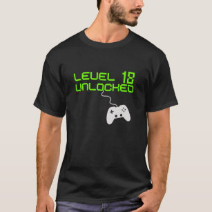 NIVEAU 18 entriegelte Videospiel-Geburtstags-T - T-Shirt