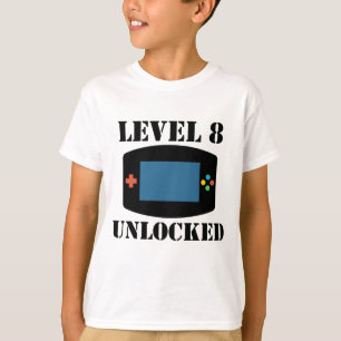 Niveau 8 freigesetzt Videospiel-8. Geburtstag T-Shirt