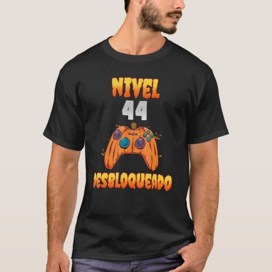 Nivel 44 Desbloqueado 44 Años de Edad Cumpleaños V T-Shirt (Vorderseite)
