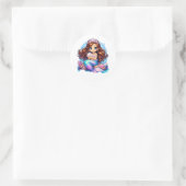 Nixe runder aufkleber (Tasche)