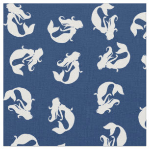 Nixen-Druckstoff navyblau und Weiß Stoff