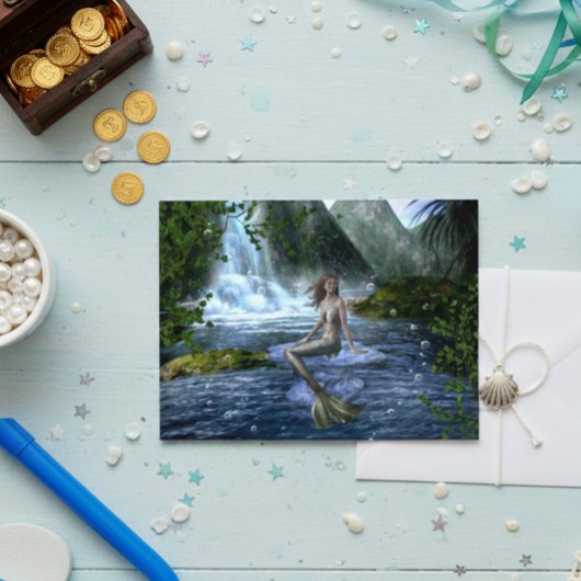 Nixen-Fantasy-Wasserfall-Landschaft Postkarte