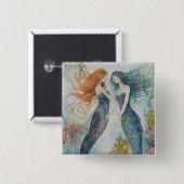 Nixen in Aquarell Button (Vorne & Hinten)