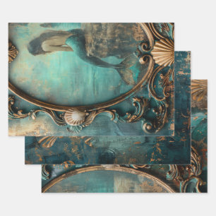 Nixen-Nautik-Heavy-Weight-Decoupage-Triptychon Geschenkpapier Set