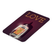 Nixie Tube 'Liebe' Vintage Poster Magnet (Linke Seite)