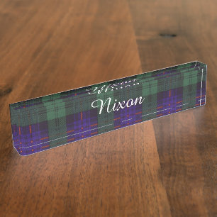 Nixon-Clan karierter schottischer Kilt Tartan Namensplakette