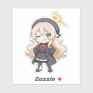 Niyaniya Chibi Blue Archive Fanart Aufkleber