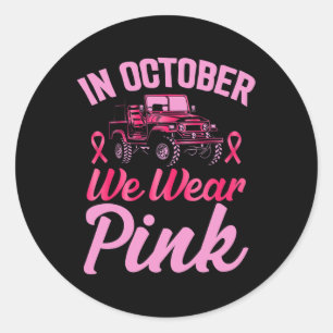 Nizza Brustkrebs-Shirt im Oktober tragen wir rosa Runder Aufkleber