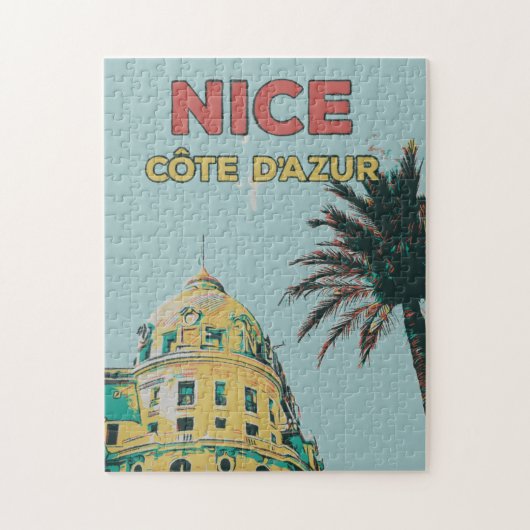 Nizza Côte d'Azur Negresco - Abbildung Frankreich Puzzle (Vertikal)