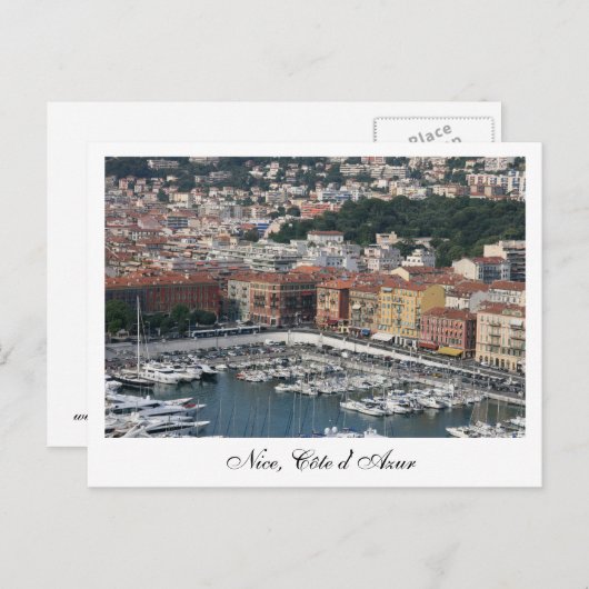 Nizza, Côte d'Azur Postkarte (Vorne/Hinten)