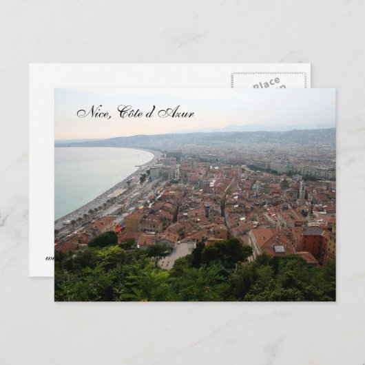Nizza, Côte d'Azur Postkarte (Vorne/Hinten)