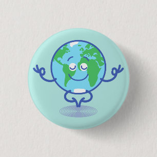 Nizza Erde meditiert friedlich Button