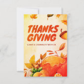 Nizza Erntedank mit der Türkei und Blätter fallen  Dankeskarte (Vorderseite)