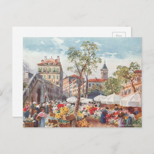 Nizza, Frankreich Blume Market Postkarte (Vorne/Hinten)