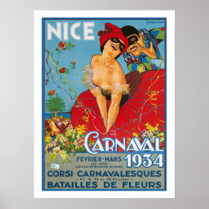 Nizza, Frankreich, französischer Karneval, Paar mi Poster