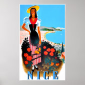 Nizza, Frankreich - Reiseplakat Poster (Vorne)