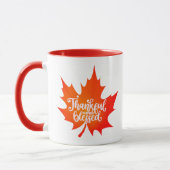 Nizza Leaf Autumn Erntedank Typografie Tasse (Links)