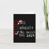 Nizza Naughty Nimm Amerika zurück 2024 Funny Trump Karte (Vorderseite)