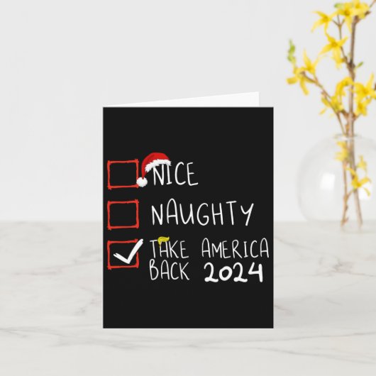 Nizza Naughty Nimm Amerika zurück 2024 Funny Trump Karte (Gelbe Blume)