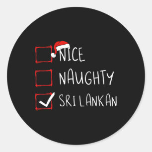 Nizza Naughty Sri Lankas Weihnachten Sri Lanka Her Runder Aufkleber