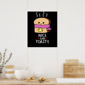 Nizza und Toastgewitzter Toast Butter Pun Dark BG Poster (Küche)