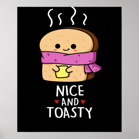 Nizza und Toastgewitzter Toast Butter Pun Dark BG Poster (Vorne)
