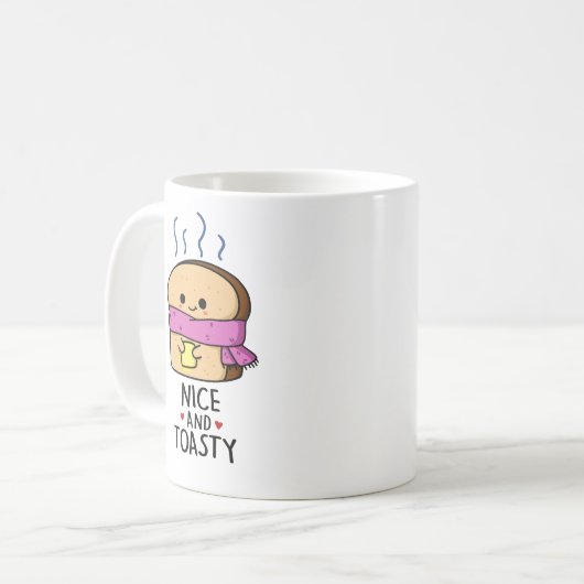 Nizza und Toasty Funny Toast Butter Puff Kaffeetasse (Vorderseite Links)
