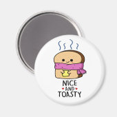Nizza und Toasty Funny Toast Butter Puff Magnet (Vorderseite/Rückseite)