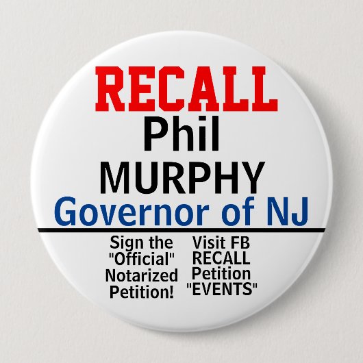 NJ Gov. Murphy (Bearbeiten für jeden Staat) zurück Button (Vorderseite)