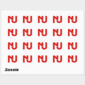 NJ Graphic (rot) Runder Aufkleber (Blatt)