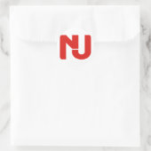 NJ Graphic (rot) Runder Aufkleber (Tasche)