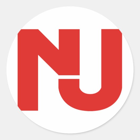 NJ Graphic (rot) Runder Aufkleber (Vorderseite)