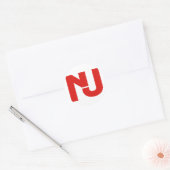 NJ Graphic (rot) Runder Aufkleber (Umschlag)