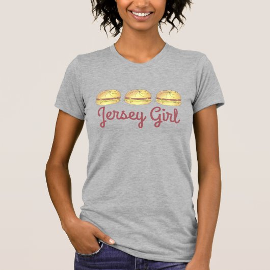NJ Jersey Girl Pork Roll Breakfast Egg Sandwich T-Shirt (Vorderseite)