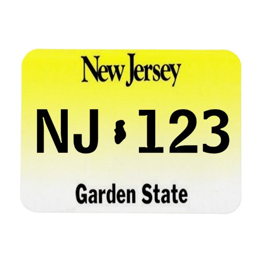 NJ License Plate Magnet (Horizontal)