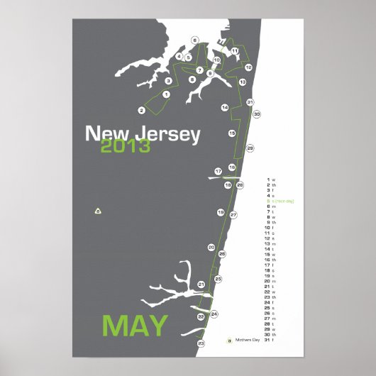 NJ Marathon Map Poster (Vorne)