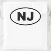 NJ New Jersey Ovaler Aufkleber (Tasche)