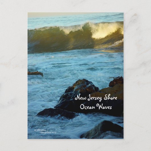NJ Shore Ocean Waves Postkarte (Vorderseite)