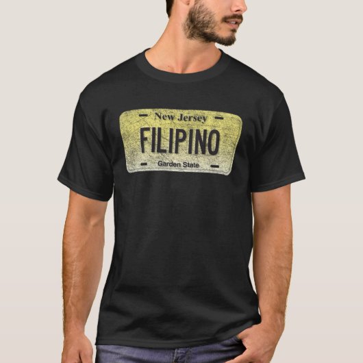 NJ Staat Vanity License Plate FILIPINO T-Shirt (Vorderseite)