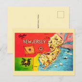 NJ-Strandkarte Postkarte mit Rand (Vorne/Hinten)