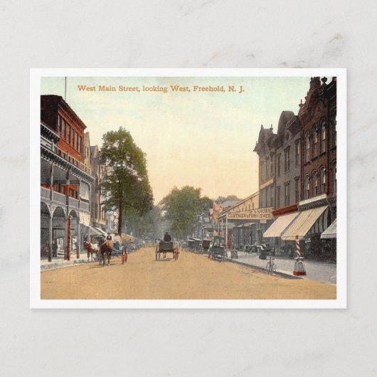 NJ West Main St 1910s Postkarte (Vorderseite)