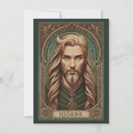 Njordr Norse God Art Flat Thank You Card Dankeskarte